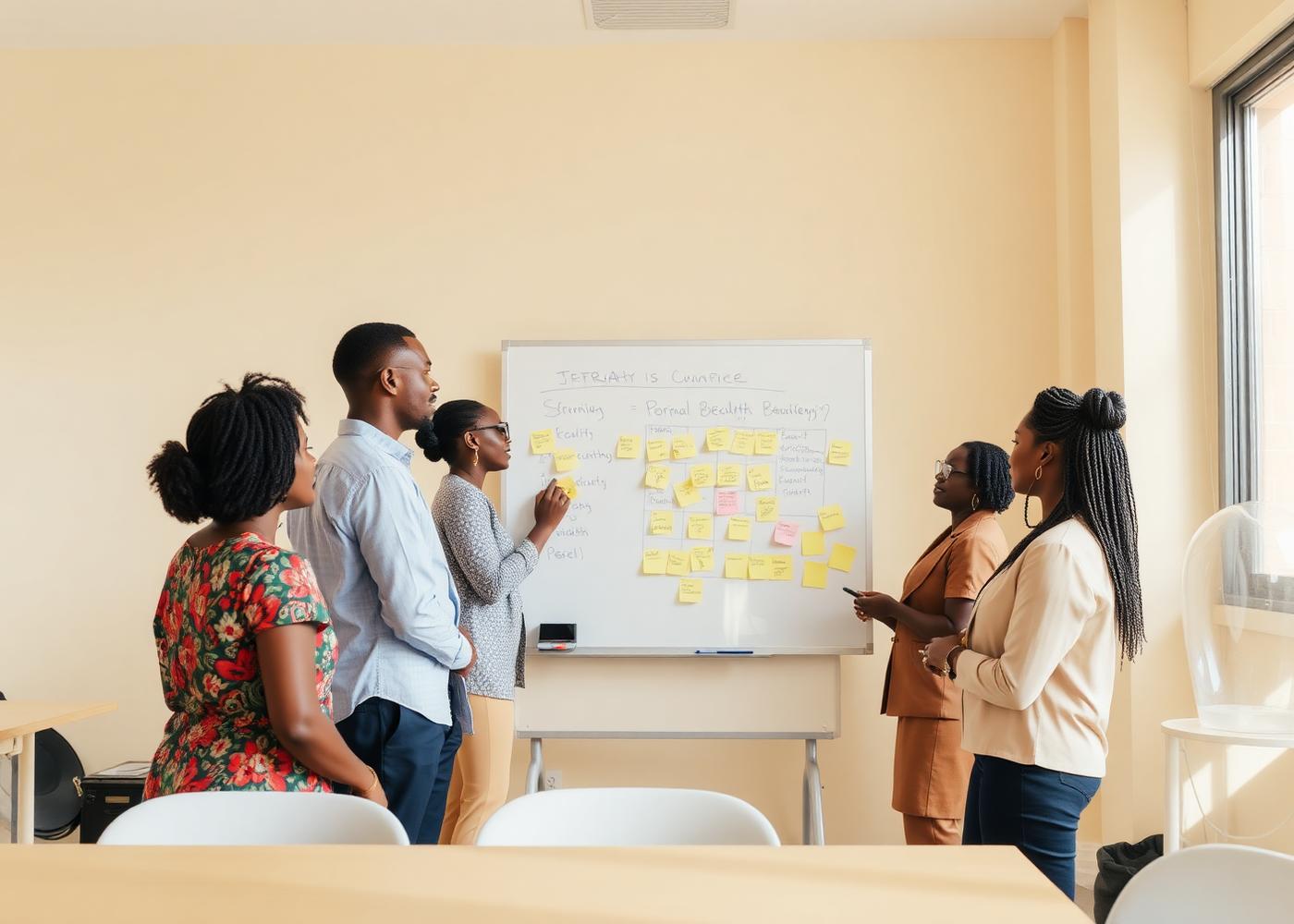 Public health professionals in a facilitated planning workshop